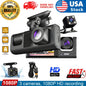 Healthadss ™ HD 1080P Car Dual Lens Dash Cam Front/Rear/Inside Video Recorder Camera G-sensor