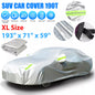 Healthadss ™ Full Car Cover Outdoor Waterproof Sun All Weather Protection 190T 490x200x150cm