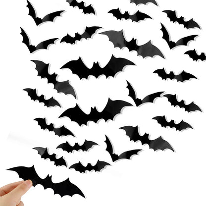 Healthadss ™ Bats Wall Decor,120 Pcs 3D Bat Halloween Decoration Stickers