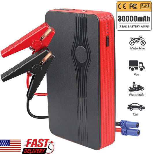 Healthadss ™ 30000mAh Car-Jump-Starter Booster Jumper Box Power Bank Battery Charger Portable