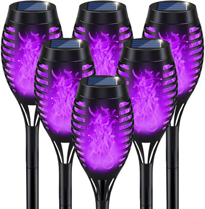 Healthadss ™ Halloween Decorations Outdoor, Halloween Solar Lights Outdoor with Purple Flame