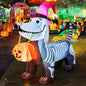 Healthadss ™ 5Ft Halloween Inflatables Outdoor Decorations Skeleton Puppy Inflatable Yard Decoration with Build-in LEDs Blow Up Pumpkin for Halloween Party Indoor Outdoor Yard Garden