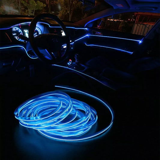 Healthadss ™ 2m Blue LED Car Interior Decorative Atmosphere Wire Strip Light Accessories