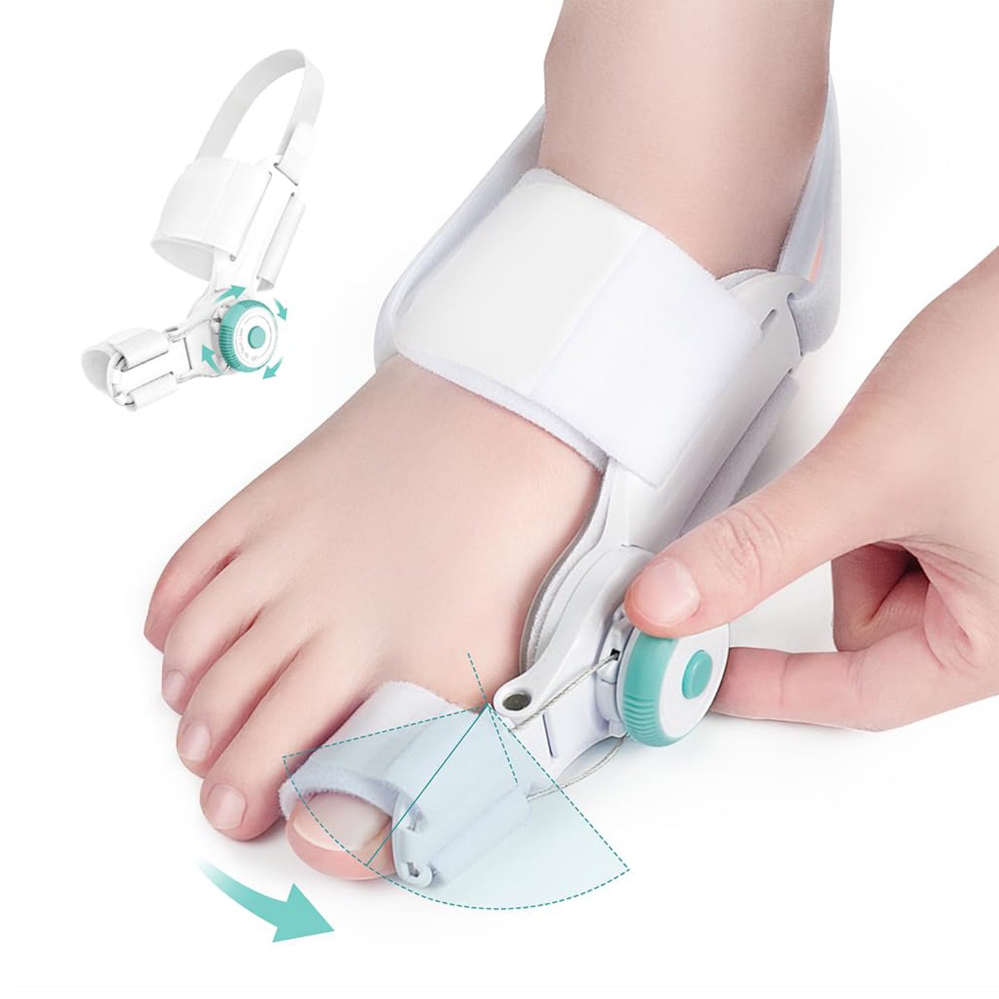 Healthadss ™Upgraded Bunion Corrector,Adjustable Knob Bunion Splint,Available For Left And Right Feet(1, White)