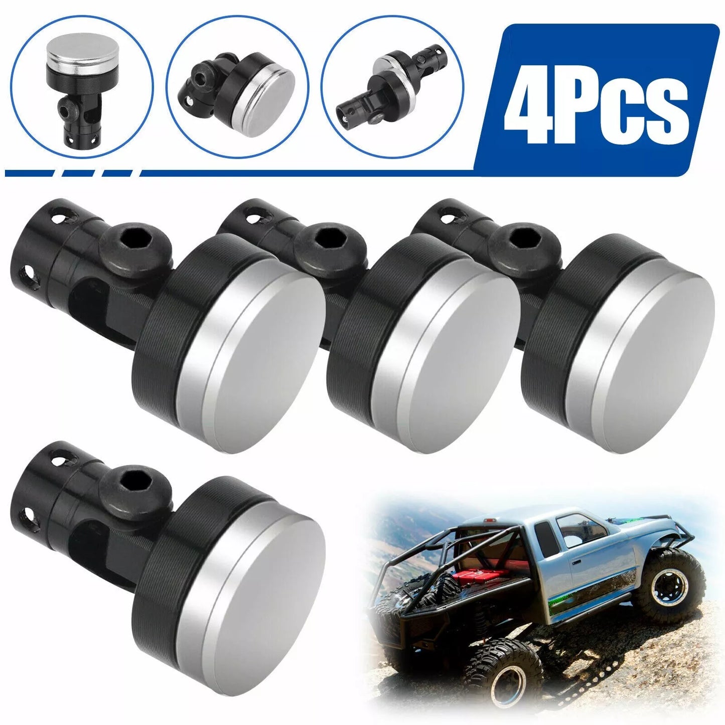 Healthadss ™ 4Pcs Magnetic Invisible Body Post Mount Holder for 1/8 1/10 AXIAL SCX10 RC Car