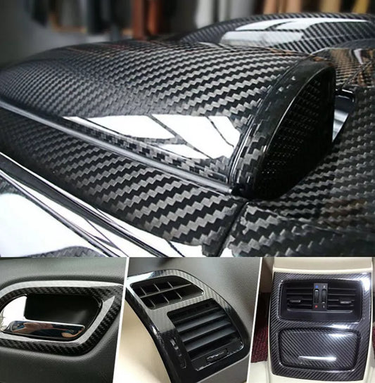 Healthadss ™ Auto Parts Accessories Carbon Fiber Vinyl Film Car Interior Wrap Stickers 12x60"