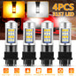 Healthadss ™ 4X Error Free White/Amber 3157 LED DRL Switchback Turn Signal Parking Light Bulb