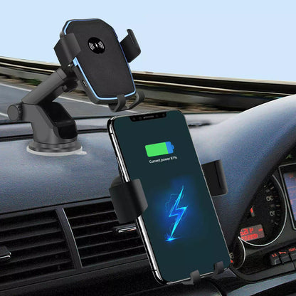 Healthadss ™ Wireless Fast Charging Car Charger Mount Holder Stand 2 in 1 For Cell Phone