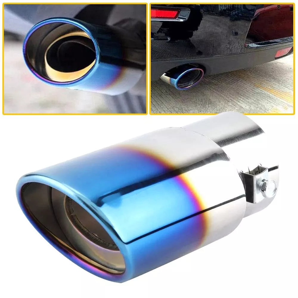 Healthadss ™ Car Auto Blue Rear Exhaust Pipe Tail Muffler Tip Throat Tailpipe Auto Parts