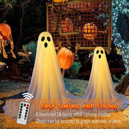 Healthadss ™ 2 Packs Halloween Decorations Outdoor with Remote Control String Lights