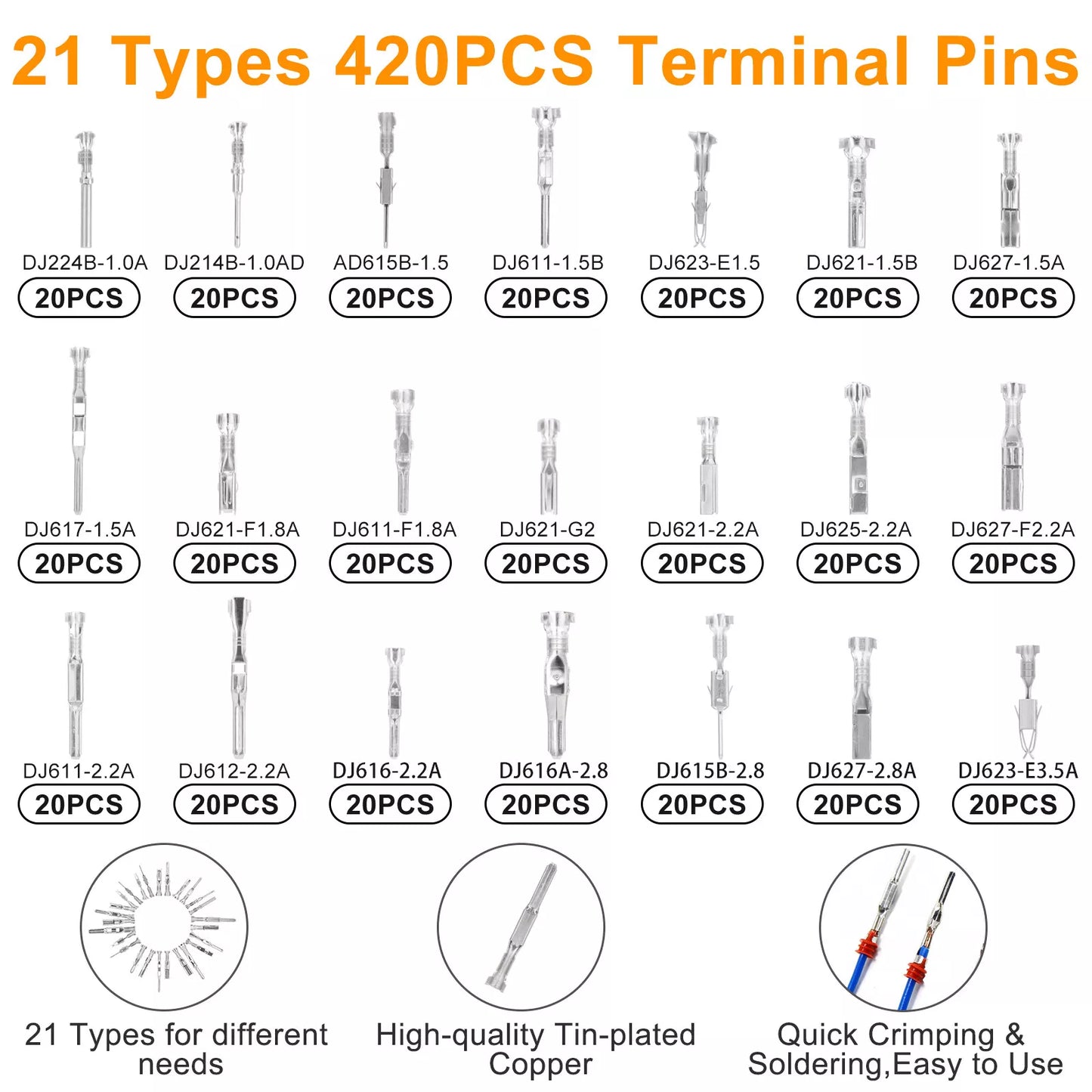 Healthadss ™ 739Pcs Automotive Electrical Connector Pins Kit Terminal Removal Tool Wire Seals