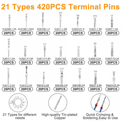 Healthadss ™ 739Pcs Automotive Electrical Connector Pins Kit Terminal Removal Tool Wire Seals