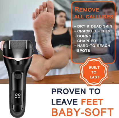 Healthadss ™ rechargeable Callus Remover for Feet,13-in-1,3 Rollers,2 Speed, Battery Display