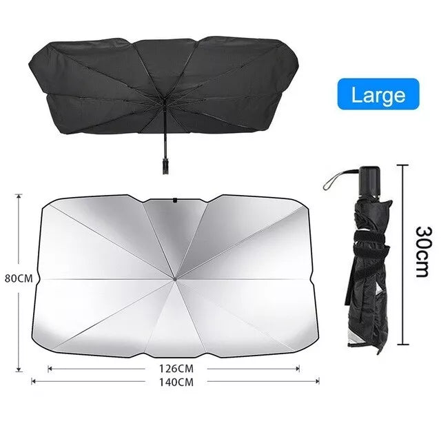 Healthadss ™ Car Windshield Sun Shade Foldable Umbrella Front Window Cover Visor Umbrella