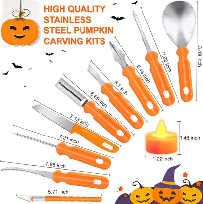 Healthadss ™ 15 PCS Pumpkin Carving Tools with LED Candles