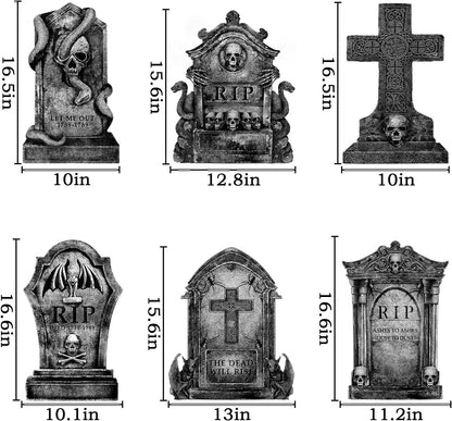 Healthadss ™ 6 Pack Halloween Decorations Outdoor Graveyard Tombstones