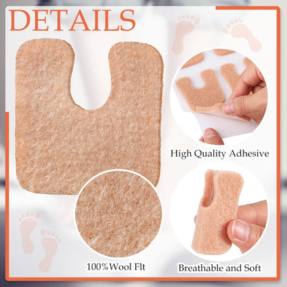 Healthadss ™ U Shaped Felt Callus Pads Metatarsal Pads Forefoot Foot Pads