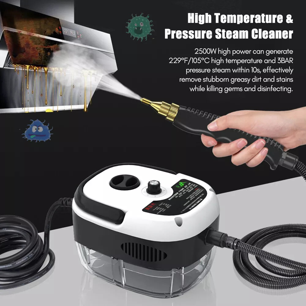 Healthadss ™ 2500W High Temp Pressurized Steam Cleaner Machine Kitchen Portable Handheld B0C6