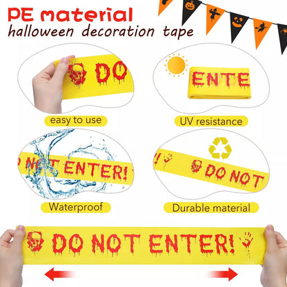 Healthadss ™ Halloween Decorations Caution Tape Do Not Enter Yellow Scary Caution Tape