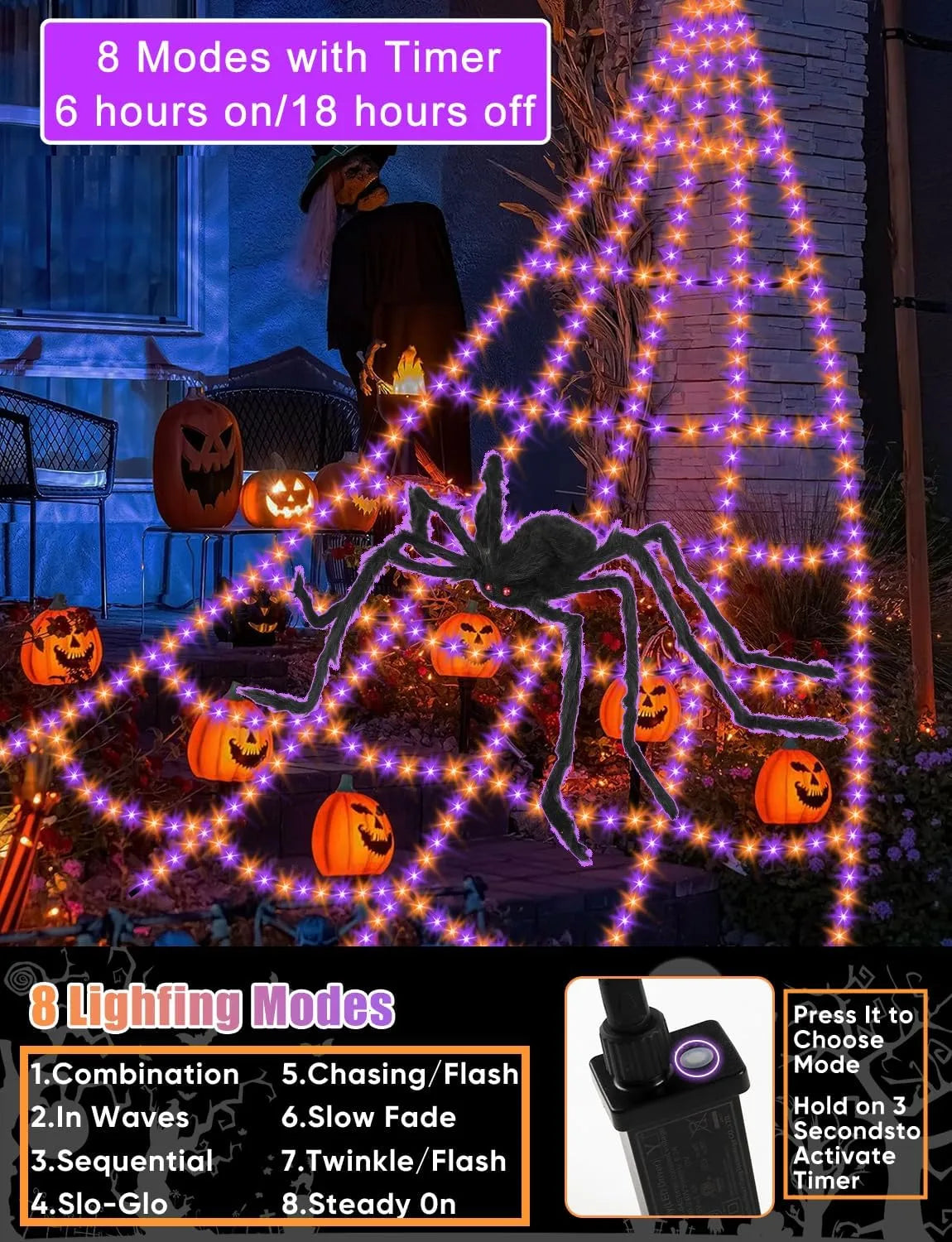 Healthadss ™ Spider Webs Halloween Decorations Lights