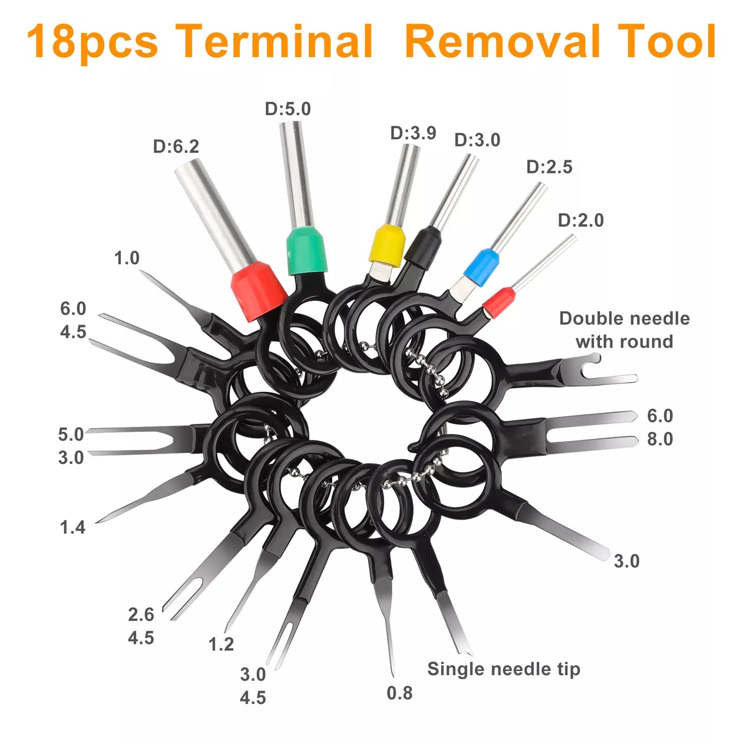 Healthadss ™ 739Pcs Automotive Electrical Connector Pins Kit Terminal Removal Tool Wire Seals