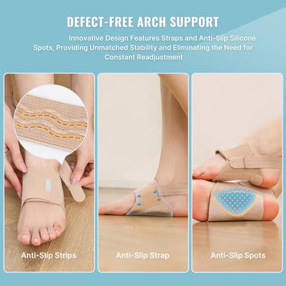 Healthadss ™ Arch Support Bands,Built-in Orthotics for Plantar Fasciitis Pain Relief