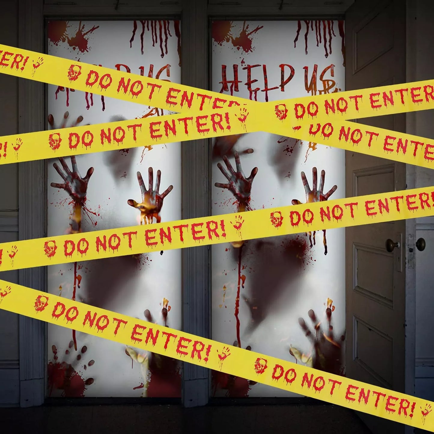 Healthadss ™ Halloween Decorations Caution Tape Do Not Enter Yellow Scary Caution Tape