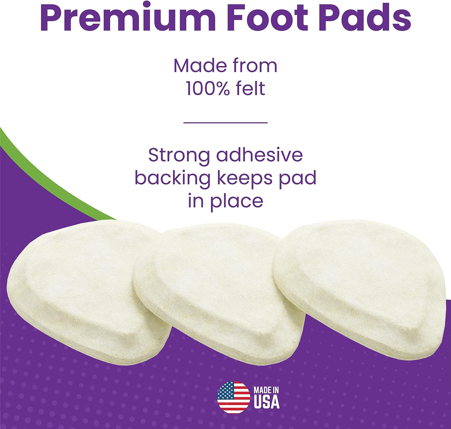 Healthadss ™ Metatarsal Felt Foot Pad Skived Cut - 6 Pairs (12 Pieces)