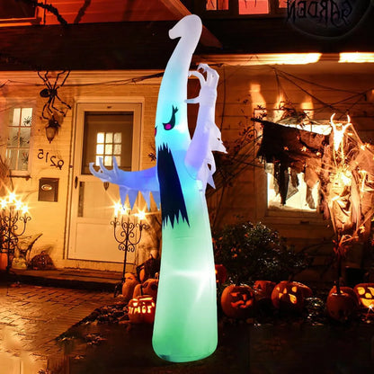 Healthadss ™ 6 FT Halloween Inflatables Ghost Outdoor Decorations Blow Up Yard Scary Red Eye Dimming Ghost with Built-in Colorful LEDs for Garden Lawn Indoor Party Decor