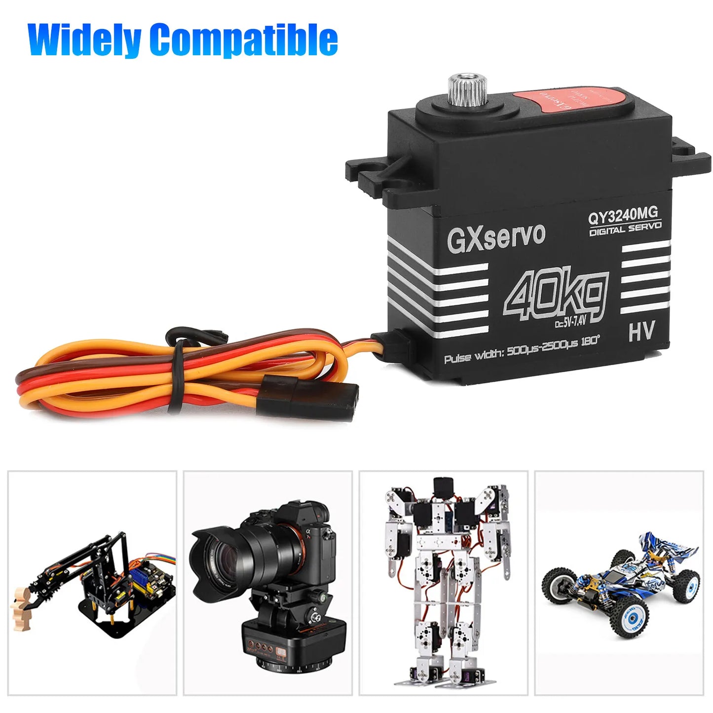 Healthadss ™40KG Metal Gear Waterproof Digital Servo High Torque & Speed for 1/8 1/10 RC Car