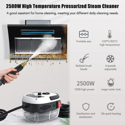 Healthadss ™ 2500W Handheld Car Detailing Cleaning Machine High Temp Steam Cleaner Household