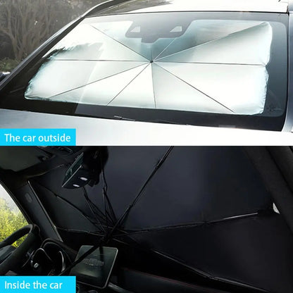 Healthadss ™ Car Windshield Sun Shade Foldable Umbrella Front Window Cover Visor Umbrella