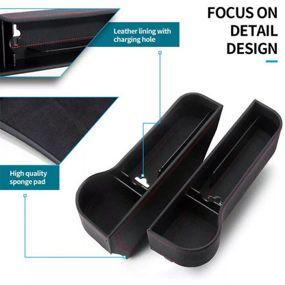 Healthadss ™2 x Car Van Seat Gap Catcher Filler Storage Box Pocket Organizer Holder Decorate