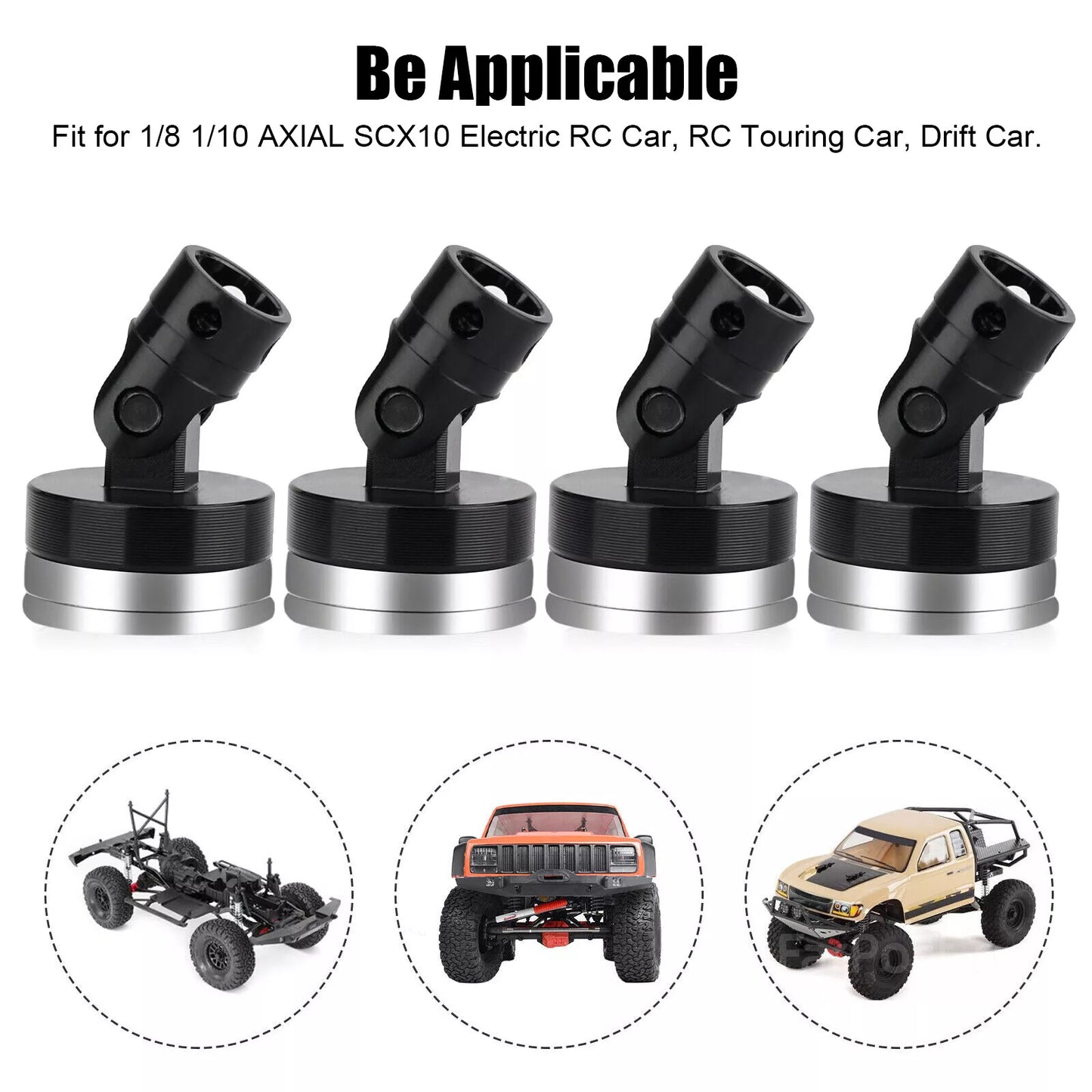 Healthadss ™ 4Pcs Magnetic Invisible Body Post Mount Holder for 1/8 1/10 AXIAL SCX10 RC Car