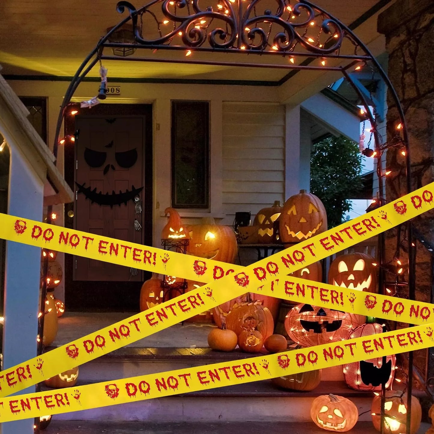 Healthadss ™ Halloween Decorations Caution Tape Do Not Enter Yellow Scary Caution Tape