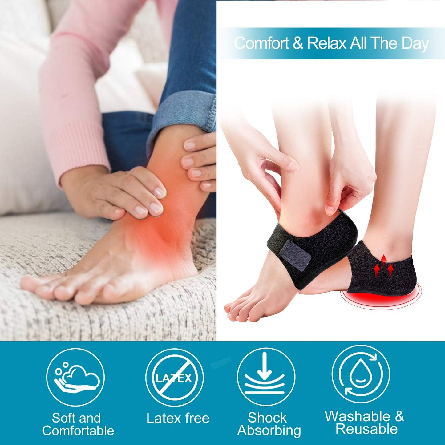 Healthadss ™Heel Support for Relieving Heel Pain