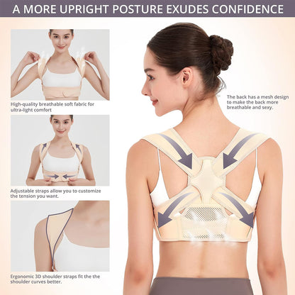 Healthadss ™Adjustable Posture Corrector,Breathable Back Brace for Back,shoulder and Spine Pain Relief