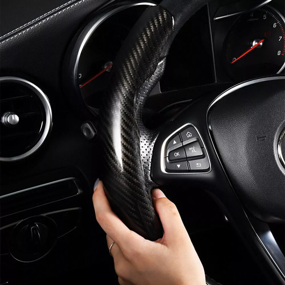 Healthadss ™ Car Steering Wheel Cover Carbon Black Leather Breathable Anti-slip Accessories