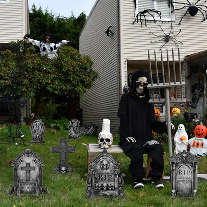 Healthadss ™ 6 Pack Halloween Decorations Outdoor Graveyard Tombstones