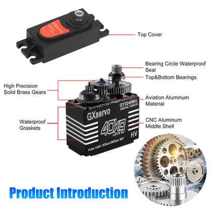 Healthadss ™40KG Metal Gear Waterproof Digital Servo High Torque & Speed for 1/8 1/10 RC Car