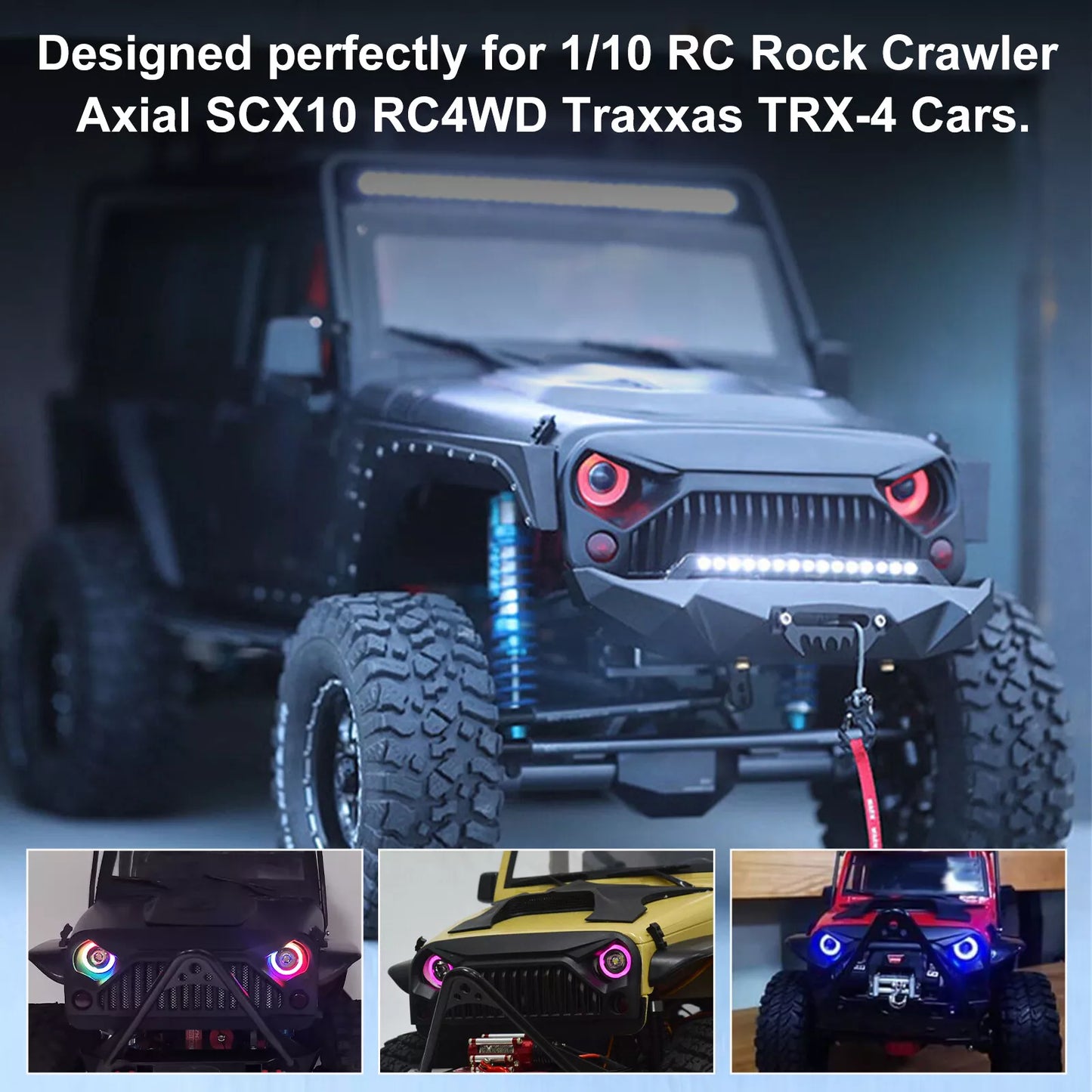 Healthadss ™ RC LED Lights Headlight Roof Light Lamp Spotlight for 1/10 RC Crawler Car SCX10