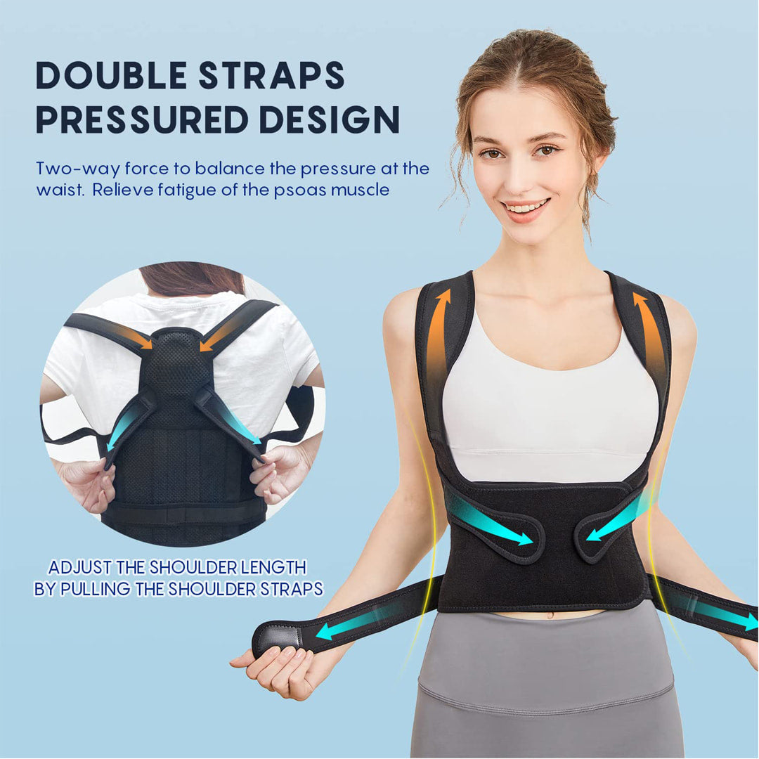 Healthadss ™ Back Brace Posture Corrector,Shoulder Straightener, Adjustable Full Back Support