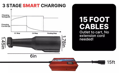 Healthadss ™ Club Car Golf Cart Battery Charger 48 volt 48v Round 3 Pin Plug 10A