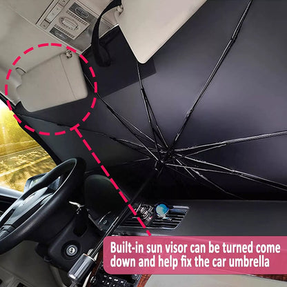 Healthadss ™ Car Windshield Sun Shade Foldable Umbrella Front Window Cover Visor Umbrella