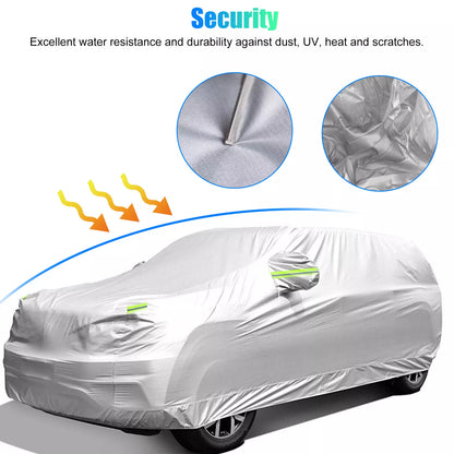 Healthadss ™ Full Car Cover Outdoor Waterproof Sun All Weather Protection 190T 490x200x150cm