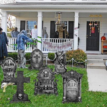 Healthadss ™ 6 Pack Halloween Decorations Outdoor Graveyard Tombstones