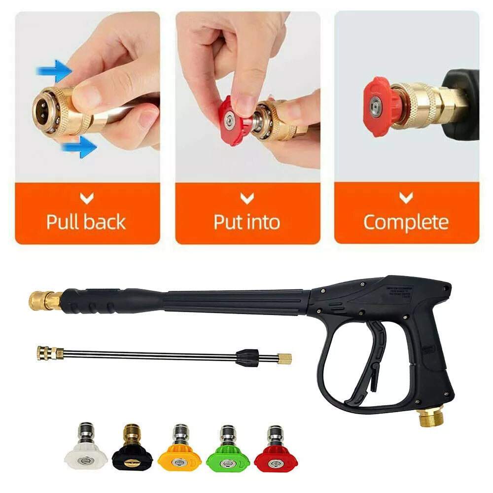 Healthadss ™ 4000PSI High Pressure Power Washer Spray Gun Wand Lance Quick Nozzle Tips Kit