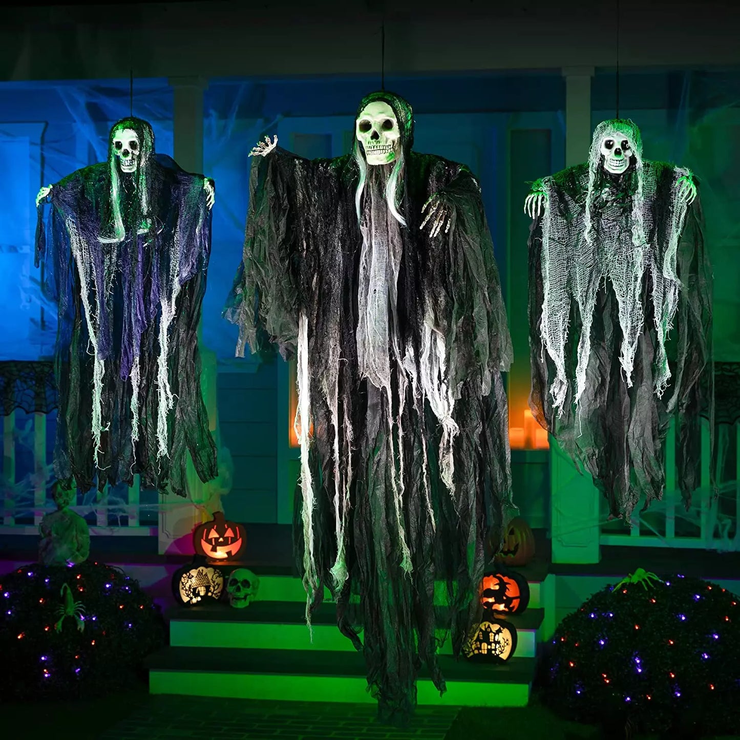 Healthadss ™3 Pack Hanging Halloween Skeleton Ghosts Decorations, Grim Reapers for Best