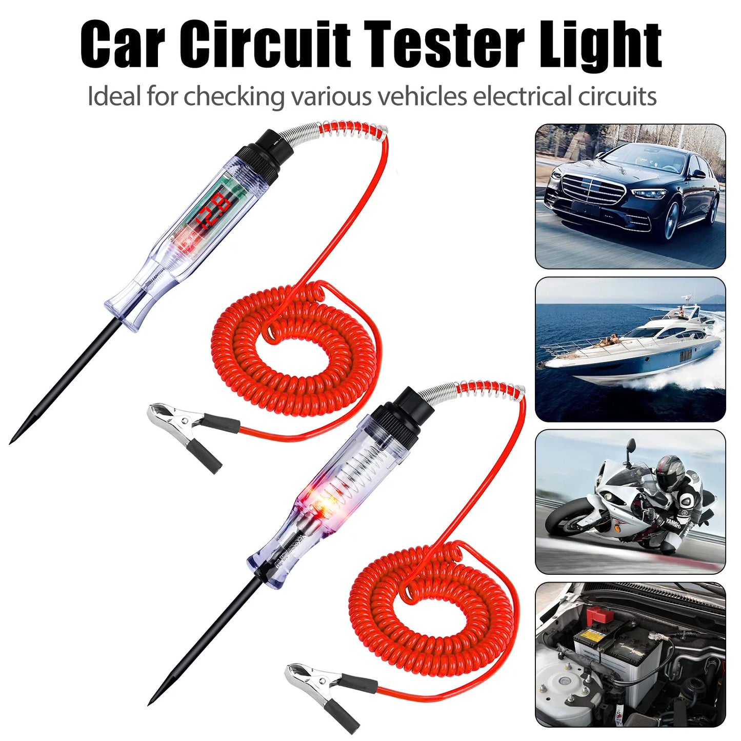 Healthadss ™ 2X 6-24V Digital Electric Voltage Circuit Tester Automotive Test Light Car Truck