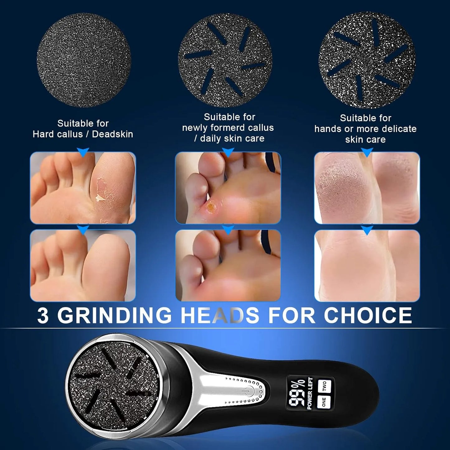 Healthadss ™ Electric Callus Remover for Feet (with Dander Vacuum)